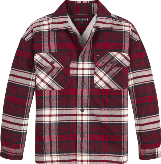 Tommy Hilfiger - Check Shearling Overshirt - rouge