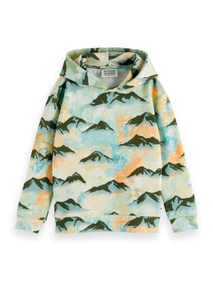 Scotch&Soda -  mountain all-over printed hoodie