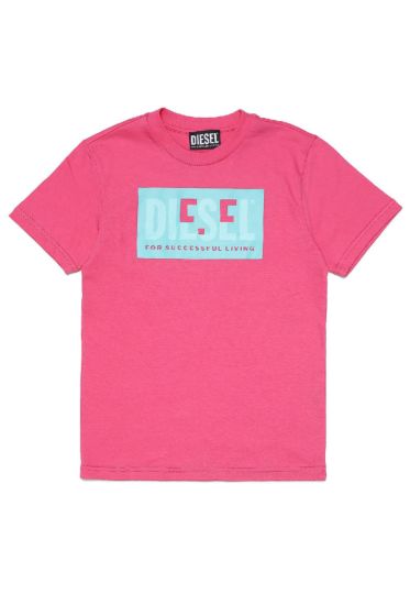 Diesel -Tmiley t-shirt - pink turquoise