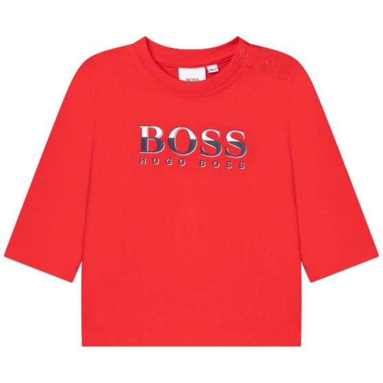 Hugo Boss longsleeve logo shirt - rood
