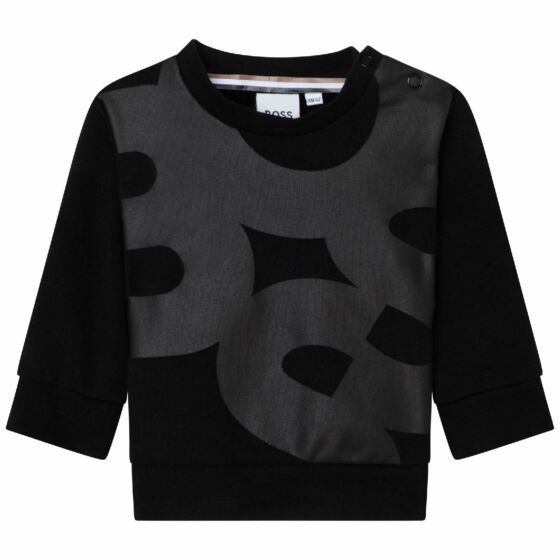 BOSS - Sweater black on black - zwart