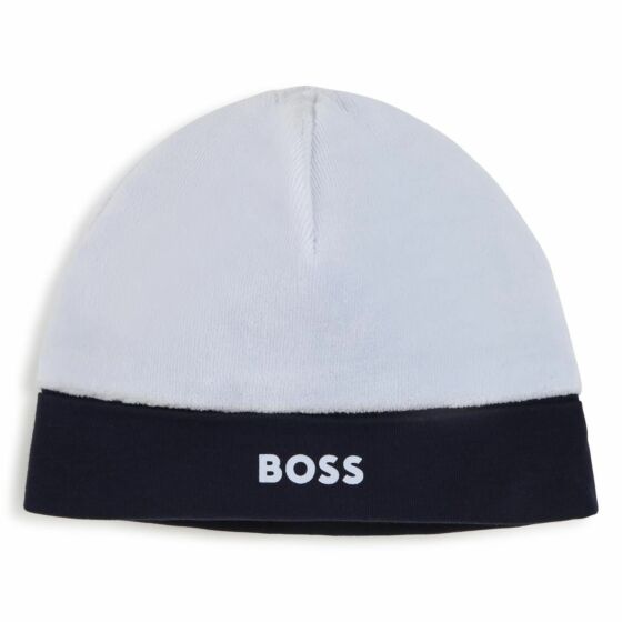 Boss - Fluwelen Baby Mutsje - Blauw