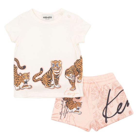Kenzo - Tigers short Set - soft pink