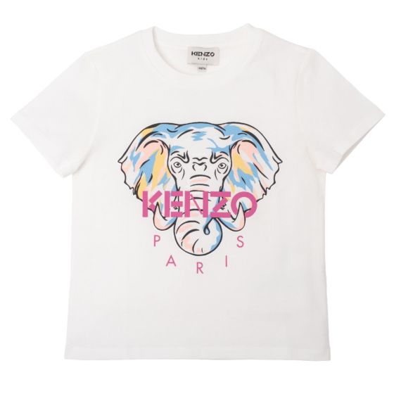 Kenzo - Tshirt blue/pink olifant - white