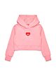 Diesel - Cropped Hoodie Heart Scuorehood - Roze